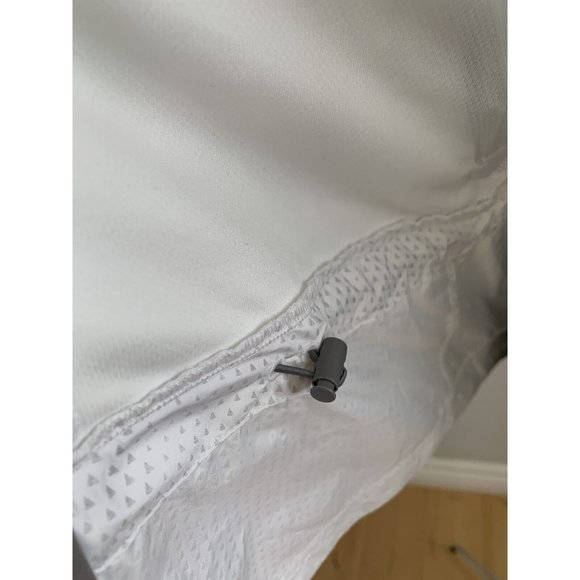 White Lightweight Water Resistant Hooded Packable Jacket XS Cinchable Windbreak - Picture 11 of 14